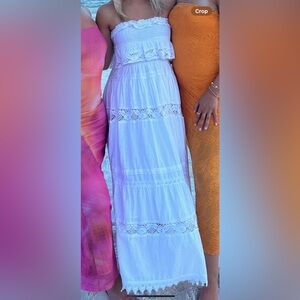 Place Nationale - White Strapless Maxi